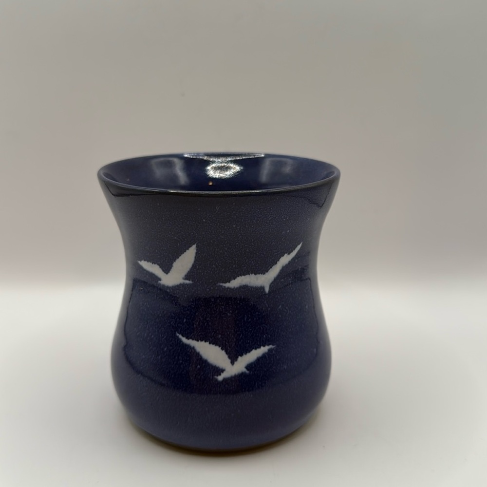 Lynch Pottery Jar with seagulls Handmade In NS by Lyncharm Pottery